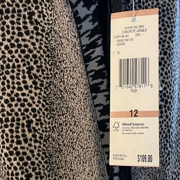 Designer NINE WEST “Snake Skin” Look Sheath Dress - Picture 7 of 11